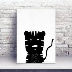 Placa MDF desenho tigre preto e branco - 1