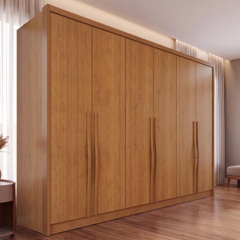 Guarda-Roupa Casal com 6 Portas e 6 Gavetas Multimóveis Crnvh-GRP145 Cinamomo