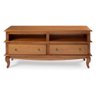Rack para Tv em Madeira Maciça 2 Gavetas 2 Nichos com Pés Luiz Xv Genebra 5164 - Pinhão - 4