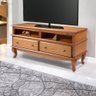 Rack para Tv em Madeira Maciça 2 Gavetas 2 Nichos com Pés Luiz Xv Genebra 5164 - Pinhão - 1