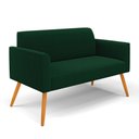 Ver imagem 1 de Sofá 2 Lugares Namoradeira Pé Palito Castanho Marisa Bouclê Verde D03 - D’Rossi