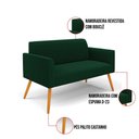 Ver imagem 3 de Sofá 2 Lugares Namoradeira Pé Palito Castanho Marisa Bouclê Verde D03 - D’Rossi