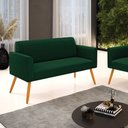 Ver imagem 2 de Sofá 2 Lugares Namoradeira Pé Palito Castanho Marisa Bouclê Verde D03 - D’Rossi