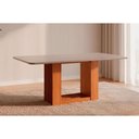 Ver imagem 6 de Mesa P/ Cozinha Cimol Ariela C/ Tampo Madeirado Vidro Reto 210cm Cinamomo/off White