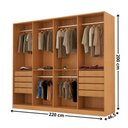 Ver imagem 3 de Guarda Roupa Casal Atacama Mdf 8 Portas 8 Gavetas e 4 Prateleiras Moderna Mobília
