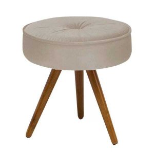 Puff Decorativo Julia Redondo Suede - Bege