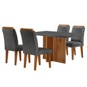 Ver imagem 2 de Sala de Jantar Mesa Olímpia 120cm Mdf Canto Reto com 4 Cadeiras Athenas Moderna