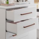 Ver imagem 6 de Cômoda Sapateira NT 5185 01 Porta E 04 Gav. Com Pé Notável Móveis Branco/Br-Rosa