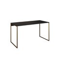 Ver imagem 3 de Escrivaninha Industrial Grécia 120x53 Ferro Dourado Tampo Preto