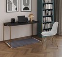 Ver imagem 1 de Escrivaninha Industrial Grécia 120x53 Ferro Dourado Tampo Preto
