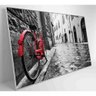 Quadro Urbano Bicicleta Vermelha em Rua de Pedra Medidas 60x40 Cm Impressão Vidro Acrílico - 5