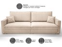 Ver imagem 3 de Sofá Tango 2,60m sem Caixa, Retrátil e Reclinável Linho Soft Bege - Netsofas