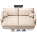 Ver imagem 4 de Sofá Tango 2,60m sem Caixa, Retrátil e Reclinável Linho Soft Bege - Netsofas
