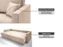 Ver imagem 5 de Sofá Tango 2,60m sem Caixa, Retrátil e Reclinável Linho Soft Bege - Netsofas