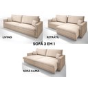 Ver imagem 7 de Sofá Tango 2,60m sem Caixa, Retrátil e Reclinável Linho Soft Bege - Netsofas