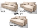Ver imagem 7 de Sofá Tango 2,60m sem Caixa, Retrátil e Reclinável Linho Soft Bege - Netsofas