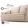 Sofá Tango 2,60m sem Caixa, Retrátil e Reclinável Linho Soft Bege - Netsofas - 6