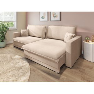 Sofá Tango 2,60m sem Caixa, Retrátil e Reclinável Linho Soft Bege - Netsofas