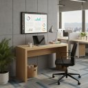 Ver imagem 1 de Mesa Escrivaninha para Estudos Escritório Home Office 127cm Móvel na Caixa