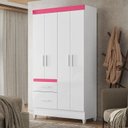 Ver imagem 2 de Guarda Roupa Infantil Ambiente Madri 4 Portas Branco Flex - Moval