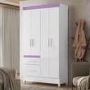 Ver imagem 4 de Guarda Roupa Infantil Ambiente Madri 4 Portas Branco Flex - Moval