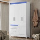 Ver imagem 3 de Guarda Roupa Infantil Ambiente Madri 4 Portas Branco Flex - Moval