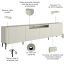 Ver imagem 3 de Rack para Sala de Estar Tv 85 Pol 4 Portas Brise Pés Industrial Preto Alef I03 Luna - Lyam Decor