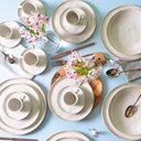 Ver imagem 4 de Jogo de Jantar 36 Peças Cerâmica Stoneware Bio Latte Off White Porto Brasil Mesa Posta