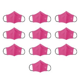 Kit 10 Máscaras Pano Proteção Resp. Dupla Lavável - Adulto Rosa - 1