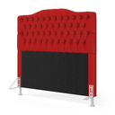 Ver imagem 2 de Cabeceira Estofada Decorativa Pollux Para Cama Box 160 Para Cama Queen Sued Vermelho Aradecor