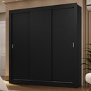 Ver imagem 1 de Guarda-roupa Casal 3 Portas de Correr Preto Sublime Madesa