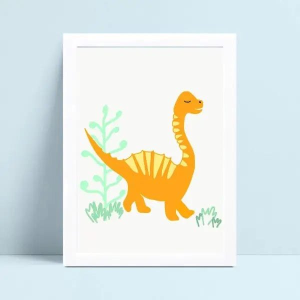 Quadro infantil desenho dinossauro preto - Conspecto