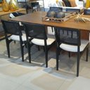 Ver imagem 2 de Cadeira de Madeira Zaya Preta Encosto Tela Sextavada Preta Assento Estofado