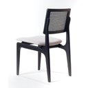 Ver imagem 3 de Cadeira de Madeira Zaya Preta Encosto Tela Sextavada Preta Assento Estofado