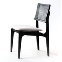 Ver imagem 1 de Cadeira de Madeira Zaya Preta Encosto Tela Sextavada Preta Assento Estofado