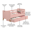 Ver imagem 4 de Cama Infantil Cecília Montessoriana Rosa com Proteção Lateral Auxiliar Sapateira + 1 Colchão