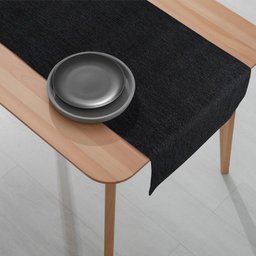 1 Caminho Trilho Mesa Impermeável PVC Juta Preto 42x140 - 4