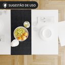 Ver imagem 6 de 1 Caminho Trilho Mesa Impermeável PVC Juta Preto 42x140