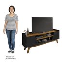 Ver imagem 5 de Rack Bancada para Tv 65 Pol 160cm Titan B02 Preto Fosco/naturalle - Mpozenato