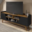 Ver imagem 2 de Rack Bancada para Tv 65 Pol 160cm Titan B02 Preto Fosco/naturalle - Mpozenato