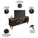 Ver imagem 3 de Rack Bancada para Tv 65 Pol 160cm Titan B02 Preto Fosco/naturalle - Mpozenato