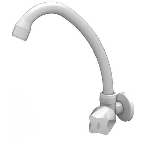 Torneira Cozinha Modelo de Parede Bica Alta Móvel Linha Búzios 1/2'' e 3/4'' Abs Cor Branco Durín