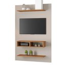 Ver imagem 2 de Painel Tv Byte P/tv Ate 50 Polegadas C/ 2 Nichos -2 Prateleiras -moderno - Off White/mel