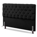 Ver imagem 1 de Cabeceira Cama Box Casal King Size Lylla 195cm Capitonê com Frame Sintético Preto - Abmaza