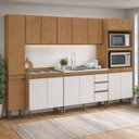 Ver imagem 1 de Armário de Cozinha Completa Modulada com Paneleiro 6 Peças 3,20m Essenza Móvel na Caixa