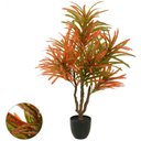 Ver imagem 1 de Planta Artificial Arvore Croton Real Toque C/pote X300 Verde Vermelho 1m