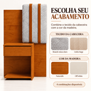 Ver imagem 5 de Cabeceira Flex Casa Queen Estofada com Duas Mesas de Cabeceira c/ Nicho:Off White/Linho Bege