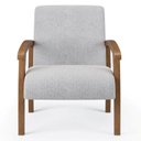 Ver imagem 5 de Poltrona para Sala Tecido Linho Braços Madeira Maciça Mia