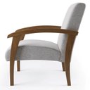 Ver imagem 7 de Poltrona para Sala Tecido Linho Braços Madeira Maciça Mia