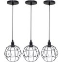 Ver imagem 1 de 3 Pendentes Aramado Globo Luminária Lustre Luxo Teto Retrô Vintage Preto Agp Ilumini Industrial